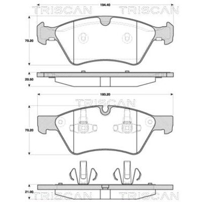 TRISCAN - 8110 23051 - für Mercedes-Benz - vorne - Bremsbelagsatz TRISCAN - 8110 23051 - für Mercedes-Benz - vorne - Bremsbelagsatz