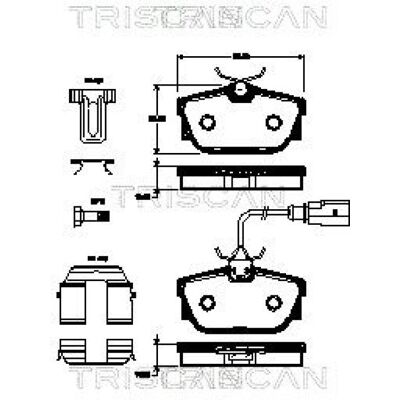TRISCAN - 8110 29062 - Hinten - Verschleißsensor - Bremsbelag-Kit TRISCAN - 8110 29062 - Hinten - Verschleißsensor - Bremsbelag-Kit