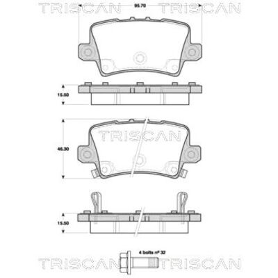 TRISCAN - 8110 40012 - Hinten - Bremsbelagsatz TRISCAN - 8110 40012 - Hinten - Bremsbelagsatz