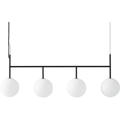 Audo - Luminaire suspendu TR avec cadre de suspension (4 flammes), noir / ampoule opale mate Audo - Luminaire suspendu TR avec cadre de suspension (4 flammes), noir / ampoule opale mate