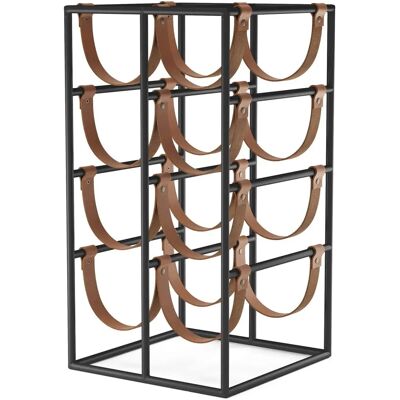 Audo Umanoff Porta Vino - Acciaio nero / Pelle marrone - Porta vino Audo Umanoff Porta Vino - Acciaio nero / Pelle marrone - Porta vino