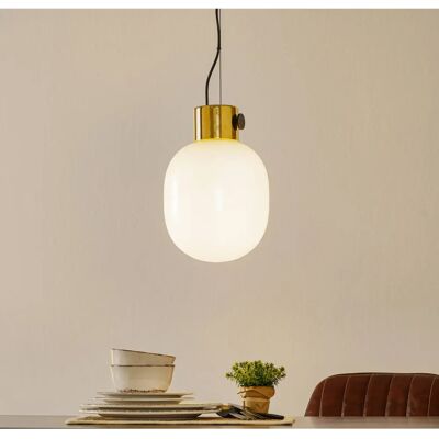 Suspension JWDA d'Audo Copenhagen - Laiton et verre opale Suspension JWDA d'Audo Copenhagen - Laiton et verre opale