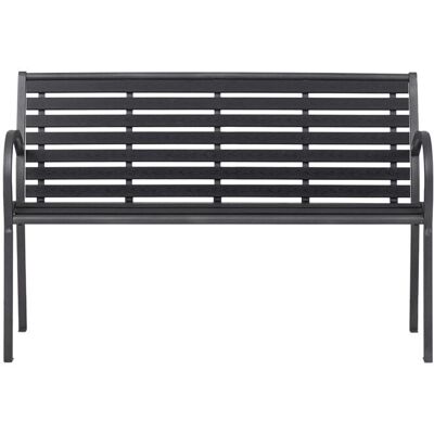 Qfplus Udendørs bænk - Metal Polywood Sort - 48651 Qfplus Udendørs bænk - Metal Polywood Sort - 48651
