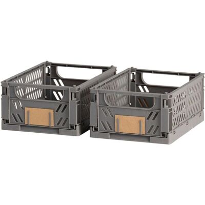 Bigbuy Home Ensemble de Boîtes de Rangement - 17x12,5x7cm Gris Foncé Bigbuy Home Ensemble de Boîtes de Rangement - 17x12,5x7cm Gris Foncé