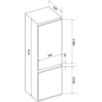 Vestfrost VICF 30177 S - Left-hinged - 177 cm - Integrert kjøl-/fryseskap Vestfrost VICF 30177 S - Left-hinged - 177 cm - Integrert kjøl-/fryseskap