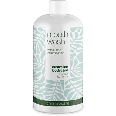 Enxaguante bucal Australian Bodycare - Clorexidina 0,12% Óleo de árvore do chá 500ml Enxaguante bucal Australian Bodycare - Clorexidina 0,12% Óleo de árvore do chá 500ml