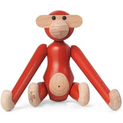 Mini Singe en Bois Kay Bojesen - Rouge Vintage Mini Singe en Bois Kay Bojesen - Rouge Vintage