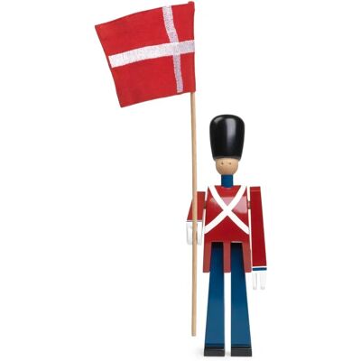 Kay Bojesen Træfigur - Standardejer - 21 cm - Lille - Rød/Blå Kay Bojesen Træfigur - Standardejer - 21 cm - Lille - Rød/Blå