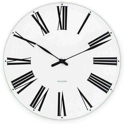 Arne Jacobsen Romersk Vægur - 16cm - Sort/Hvid - Vægur Arne Jacobsen Romersk Vægur - 16cm - Sort/Hvid - Vægur