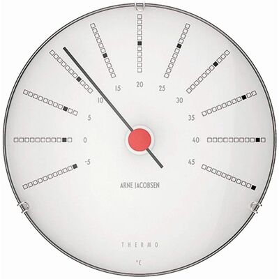 Arne Jacobsen Uhren-Set - 12cm - Weiß/Schwarz/Rot - Uhr, Thermometer, Hygrometer, Barometer Arne Jacobsen Uhren-Set - 12cm - Weiß/Schwarz/Rot - Uhr, Thermometer, Hygrometer, Barometer