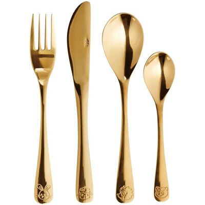Aida - Atelier Barn Bestick Gåvobox - Guld - Livsmedelssäkerhetstest Aida - Atelier Barn Bestick Gåvobox - Guld - Livsmedelssäkerhetstest