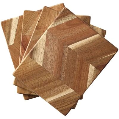 Aida 4-pack - Fiskebeinsmønster skjærebrett - 12x15cm Aida 4-pack - Fiskebeinsmønster skjærebrett - 12x15cm
