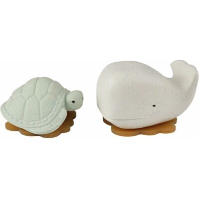 Hevea Badleke Frosty white & Sage - Hval & Skilpadde Hevea Badleke Frosty white & Sage - Hval & Skilpadde