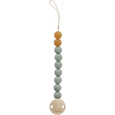 Hevea Baby Schnullerkette - Naturgummi, Holzclip, Grün - Schnullerhalter Hevea Baby Schnullerkette - Naturgummi, Holzclip, Grün - Schnullerhalter