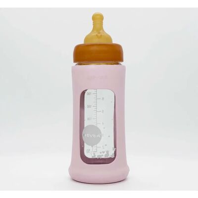Hevea 478609 Rosa Glass Matflaske 250ml - Babyflaske Hevea 478609 Rosa Glass Matflaske 250ml - Babyflaske