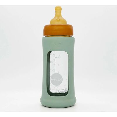 Hevea 478611 Glass Babyflaske - 250ml, Zeeskum Blå Hevea 478611 Glass Babyflaske - 250ml, Zeeskum Blå