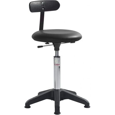 Taburete de oficina Kaiserkraft - Ajustable en altura, Cuero sintético, Base en cruz estable Taburete de oficina Kaiserkraft - Ajustable en altura, Cuero sintético, Base en cruz estable