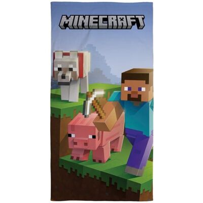 Minecraft Bomuldsbadekrølle - 70x140cm - Sjov & Absorberende Minecraft Bomuldsbadekrølle - 70x140cm - Sjov & Absorberende