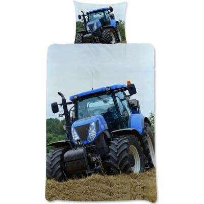 Licens Blå Traktor Sengetøj - 140x200 cm - Vendbart bomuldssæt Licens Blå Traktor Sengetøj - 140x200 cm - Vendbart bomuldssæt
