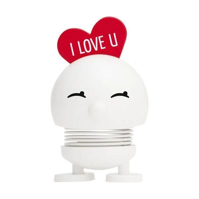 Hoptimist Love Bimble - 8cm Bianco con Cuore - Figura decorativa Hoptimist Love Bimble - 8cm Bianco con Cuore - Figura decorativa