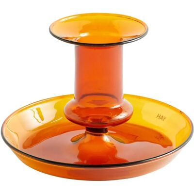 Soporte de vela Flare Naranja de Hay - Diseño clásico en vidrio de color Soporte de vela Flare Naranja de Hay - Diseño clásico en vidrio de color