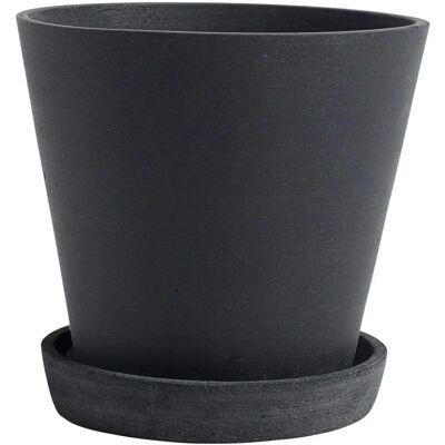 HAY Maceta con platillo - 14cm Negro HAY Maceta con platillo - 14cm Negro