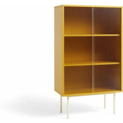 Meuble jaune HAY Modèle 130 x 75 cm avec portes en verre - Armoire - Publicité Meuble jaune HAY Modèle 130 x 75 cm avec portes en verre - Armoire - Publicité