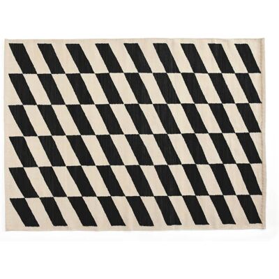 Tapis Shift Kelim de HAY 140x200 - Noir - Publicité Tapis Shift Kelim de HAY 140x200 - Noir - Publicité