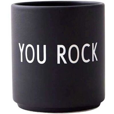 Design Letters You Rock Mugge - Porcelæn - Svart - 1 stk Design Letters You Rock Mugge - Porcelæn - Svart - 1 stk
