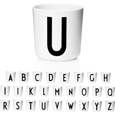Design Letters Kopp - Hvit U - Rund - 7,3cm - Miljøvennlig Design Letters Kopp - Hvit U - Rund - 7,3cm - Miljøvennlig