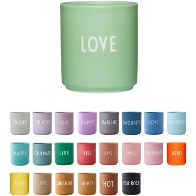 Design Letters Grüner Love Becher - Tasse - Rund, Feinste Knochenporzellan Design Letters Grüner Love Becher - Tasse - Rund, Feinste Knochenporzellan