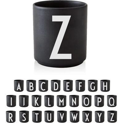 Design Letters Svart Bone China Kopp A-Z Design Letters Svart Bone China Kopp A-Z