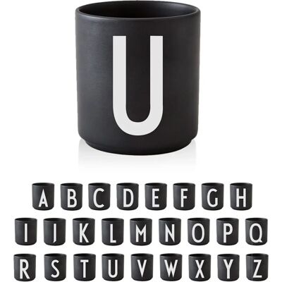 Design Letters Kopp - Personlig Bokstav Svart - Kopp med Bokstav fra A til Å Design Letters Kopp - Personlig Bokstav Svart - Kopp med Bokstav fra A til Å