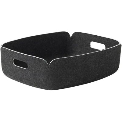 Muuto - Modello Restore - Cesto di feltro riciclato - Melange nero - Organizer domestico Muuto - Modello Restore - Cesto di feltro riciclato - Melange nero - Organizer domestico