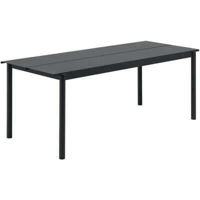 Table en acier linéaire Muuto - Extérieur, Noir, 200x80cm - Publicité Table en acier linéaire Muuto - Extérieur, Noir, 200x80cm - Publicité