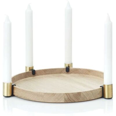 Applicata - Luna maxi lysestake, eik / messing - Nordisk design Applicata - Luna maxi lysestake, eik / messing - Nordisk design