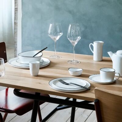 Broste Copenhagen Salt Middagstallerken - Rustikk, Minimalistisk Hvit/Svart Broste Copenhagen Salt Middagstallerken - Rustikk, Minimalistisk Hvit/Svart