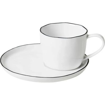 Broste Copenhagen Salz- und Untertassen-Set - Handmade Nordisches Porzellan Broste Copenhagen Salz- und Untertassen-Set - Handmade Nordisches Porzellan