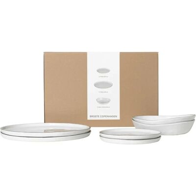 Broste Copenhagen - Salt Serviessett - Hvit Keramikk - Rustikk Stil Broste Copenhagen - Salt Serviessett - Hvit Keramikk - Rustikk Stil