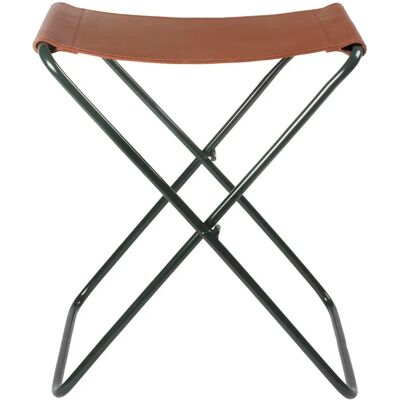 Sgabello Pieghevole Broste Copenhagen Nola - Ferro Pelle Verde Foresta Sgabello Pieghevole Broste Copenhagen Nola - Ferro Pelle Verde Foresta