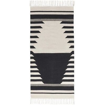 Broste Copenhagen Iselin Teppich - Geometrischer Baumwoll - Schwarz & Weiß Broste Copenhagen Iselin Teppich - Geometrischer Baumwoll - Schwarz & Weiß