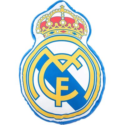 Coussin Blanc Real Madrid - 35 cm - Touch Doux - Licence Officielle - Publicité Coussin Blanc Real Madrid - 35 cm - Touch Doux - Licence Officielle - Publicité