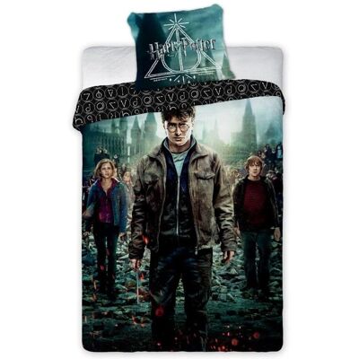 Harry Potter Bavlněné povlečení - Antracit - 140x200 + 70x90 - Sada ložního povlečení Harry Potter Bavlněné povlečení - Antracit - 140x200 + 70x90 - Sada ložního povlečení