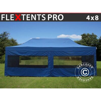 Dancover FleXtents PRO 4x8m Gazebo pieghevole blu con 6 pareti Dancover FleXtents PRO 4x8m Gazebo pieghevole blu con 6 pareti