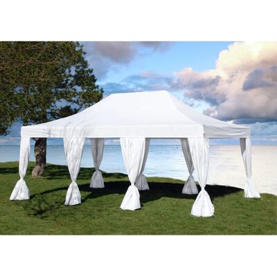 Dancover FleXtents PRO 4x6 m Tenda Pieghevole Bianca con Tende Decorative Dancover FleXtents PRO 4x6 m Tenda Pieghevole Bianca con Tende Decorative