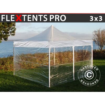 Dancover FleXtents PRO 3x3m Transparent Pop Up Gazebo - Adjustable & Waterproof Dancover FleXtents PRO 3x3m Transparent Pop Up Gazebo - Adjustable & Waterproof