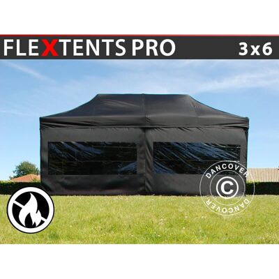 FleXtents PRO 3x6 m Gazebo Plegable Negro - Pop-up Gazebo FleXtents PRO 3x6 m Gazebo Plegable Negro - Pop-up Gazebo