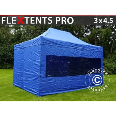 Dancover Tenda pieghevole FleXtents PRO 3x4.5 m Blu con 4 pareti - Tenda pieghevole Dancover Tenda pieghevole FleXtents PRO 3x4.5 m Blu con 4 pareti - Tenda pieghevole