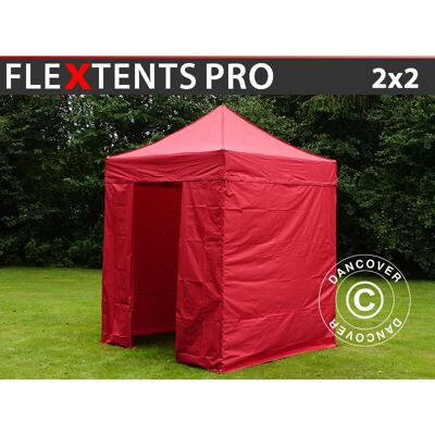 Dancover Dancover FleXtents PRO 2x2 m Red incl. 4 sidewalls - pop up gazebo Dancover Dancover FleXtents PRO 2x2 m Red incl. 4 sidewalls - pop up gazebo