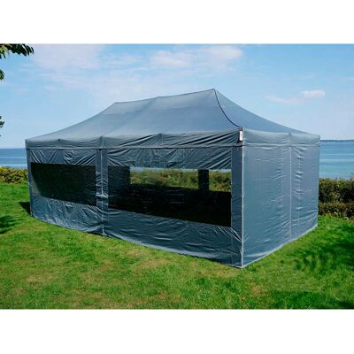 DANCOVER Pabellón Plegable 4x8m Gris con 6 Laterales - Tienda para Eventos DANCOVER Pabellón Plegable 4x8m Gris con 6 Laterales - Tienda para Eventos